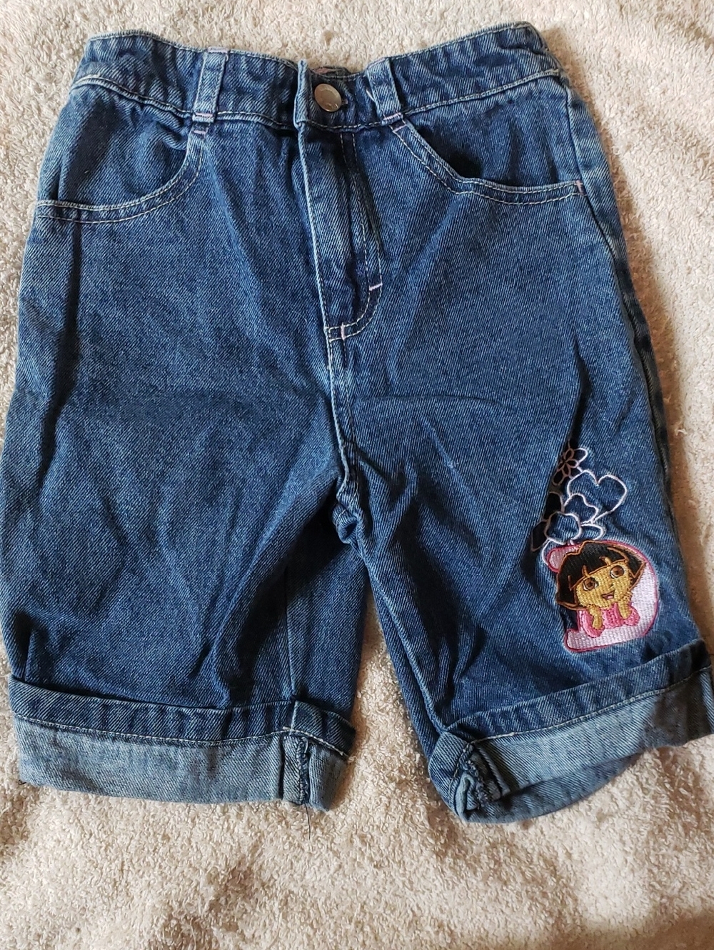 Girls' Dark Blue Denim Shorts with Dora The Explorer 2008